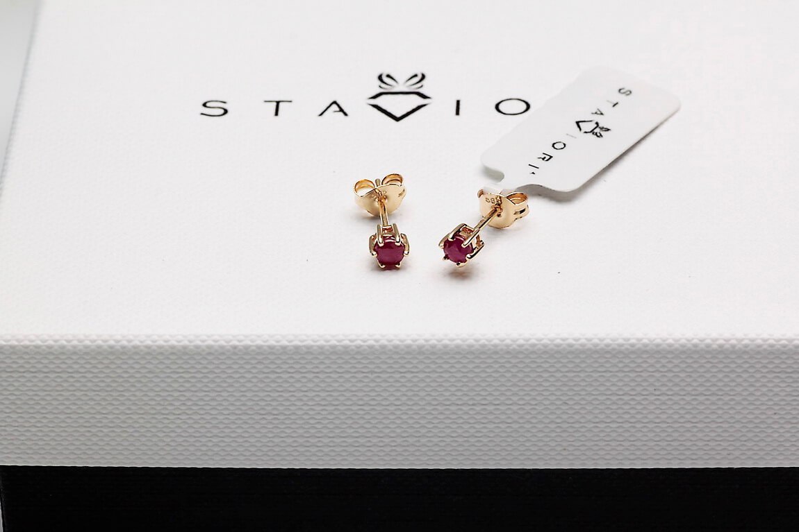 Złote kolczyki KZC5056 - Rubin